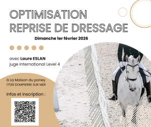Journée d’optimisation de reprise de dressage avec Laure Eslan – Dimanche 1er février 2026 @ La maison du poney